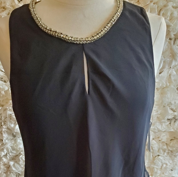 Nwt established 1962 diamond crusted sleeveless black layered top - Picture 1 of 11